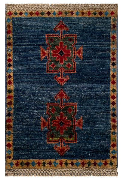 26693 -  Hand-knotted Contemporary Chobi Ziegler /Modern Carpet/Rug / Size: 2'0" x1'3"/61cm x 38cm
