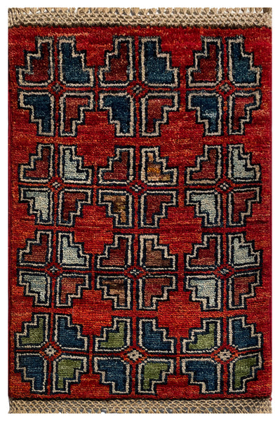 26667 -  Hand-knotted Contemporary Chobi Ziegler /Modern Carpet/Rug / Size: 2'0" x1'3"/61cm x 38cm