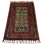 26538-Chobi Ziegler Hand-Knotted/Handmade Afghan Rug/Carpet Modern Authentic/Size: 2'0" x 1'3"/61cm x 38cm
