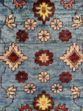 26482-Chobi Ziegler Hand-Knotted/Handmade Afghan Rug/Carpet Modern Authentic/Size: 3'1" x 1'6"/94cm x 46cm