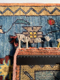 26482-Chobi Ziegler Hand-Knotted/Handmade Afghan Rug/Carpet Modern Authentic/Size: 3'1" x 1'6"/94cm x 46cm