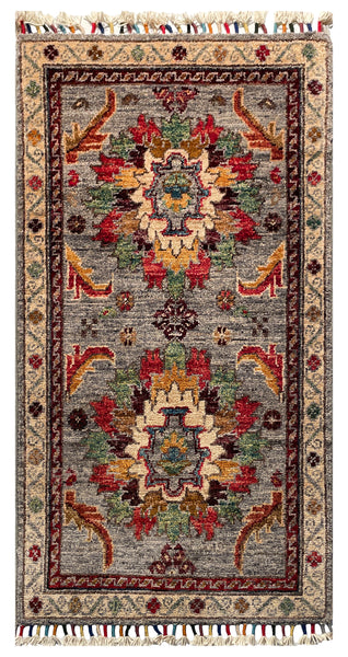 26246 - Hand-knotted Contemporary Chobi Ziegler /Modern Carpet/Rug / Size: 3'3" x 1'7"/99cm x 48cm
