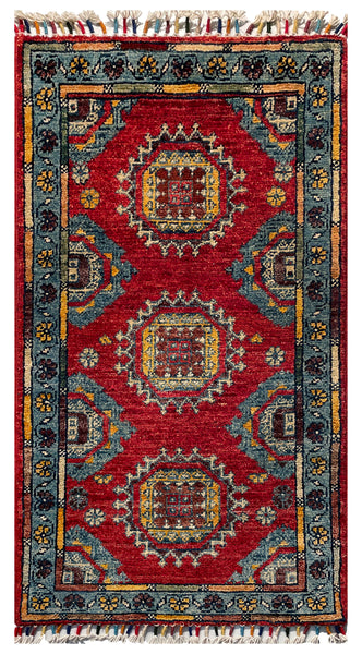 26247 - Hand-knotted Contemporary Chobi Ziegler /Modern Carpet/Rug / Size: 3'1" x 1'6"/94cm x 46cm