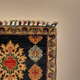 26269-Chobi Ziegler Hand-Knotted/Handmade Afghan Rug/Carpet Modern Authentic/Size: 3'4" x 1'6"/102cm x 46cm