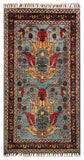 26271-Chobi Ziegler Hand-Knotted/Handmade Afghan Rug/Carpet Modern Authentic/Size: 3'2" x 1'6"/97cm x 46cm