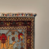 26271-Chobi Ziegler Hand-Knotted/Handmade Afghan Rug/Carpet Modern Authentic/Size: 3'2" x 1'6"/97cm x 46cm