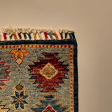 26260-Chobi Ziegler Hand-Knotted/Handmade Afghan Rug/Carpet Modern Authentic/Size: 3'1" x 1'7"/94cm x 48cm