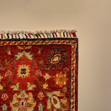 26262-Chobi Ziegler Hand-Knotted/Handmade Afghan Rug/Carpet Modern Authentic/Size: 3'3" x 1'6"/99cm x 46cm