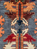 26255-Chobi Ziegler Hand-Knotted/Handmade Afghan Rug/Carpet Modern Authentic/Size: 3'4" x 1'7"/102cm x 48cm