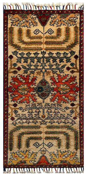 26165 -  Hand-knotted Contemporary Chobi Ziegler /Modern Carpet/Rug / Size:  3'3" x 1'6"/99cm x 46cm