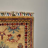 26317-Chobi Ziegler Hand-Knotted/Handmade Afghan Rug/Carpet Modern Authentic/Size: 3'1" x 1'6"/94cm x 46cm