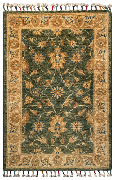 26316-Chobi Ziegler Hand-Knotted/Handmade Afghan Rug/Carpet Modern Authentic/Size: 3'0" x 1'9"/91cm x 53cm