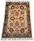 26527-Chobi Ziegler Hand-Knotted/Handmade Afghan Rug/Carpet Modern Authentic/Size: 2'8" x 1'9"/81cm x 53cm