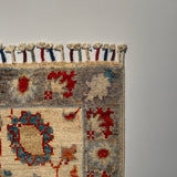 26527-Chobi Ziegler Hand-Knotted/Handmade Afghan Rug/Carpet Modern Authentic/Size: 2'8" x 1'9"/81cm x 53cm
