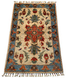 26528-Chobi Ziegler Hand-Knotted/Handmade Afghan Rug/Carpet Modern Authentic/Size: 2'9" x 1'9"/84cm x 53cm