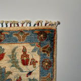 26528-Chobi Ziegler Hand-Knotted/Handmade Afghan Rug/Carpet Modern Authentic/Size: 2'9" x 1'9"/84cm x 53cm