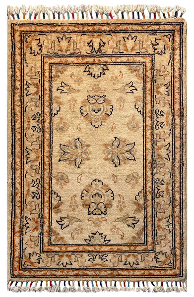 26298-Chobi Ziegler Hand-Knotted/Handmade Afghan Rug/Carpet Modern Authentic/Size: 3'2" x 2'0"/97cm x 61cm
