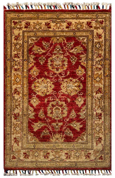 26249 - Hand-knotted Contemporary Chobi Ziegler /Modern Carpet/Rug / Size: 3'0" x 1'9"/91cm x 53cm