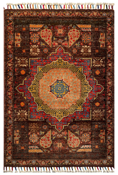 26284-Chobi Ziegler Hand-Knotted/Handmade Afghan Rug/Carpet Modern Authentic/Size: 3'0" x 2'0"/91cm x 61cm