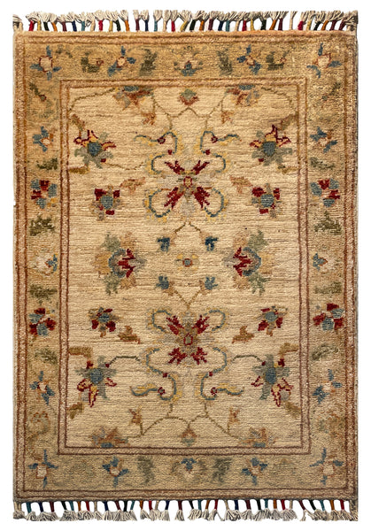 26302-Chobi Ziegler Hand-Knotted/Handmade Afghan Rug/Carpet Modern Authentic/Size: 2'9" x 2'0"/84cm x 61cm