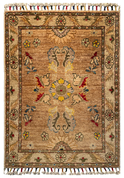 26310-Chobi Ziegler Hand-Knotted/Handmade Afghan Rug/Carpet Modern Authentic/Size: 3'0" x 1'9"/91cm x 53cm