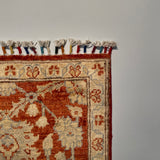 26309-Chobi Ziegler Hand-Knotted/Handmade Afghan Rug/Carpet Modern Authentic/Size: 3'0" x 1'9"/91cm x 53cm