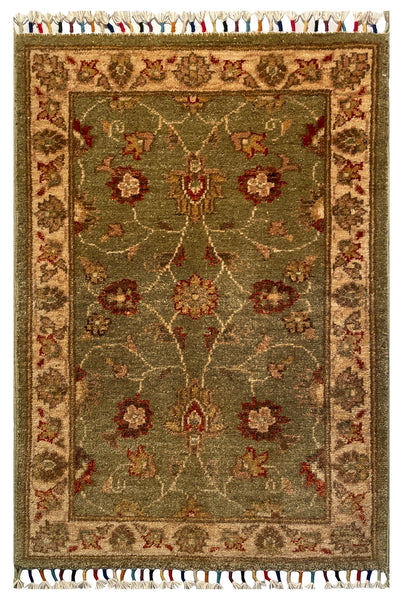 26297-Chobi Ziegler Hand-Knotted/Handmade Afghan Rug/Carpet Modern Authentic/Size: 2'9" x 1'9"/84cm x 53cm