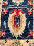 26335-Chobi Ziegler Hand-Knotted/Handmade Afghan Rug/Carpet Modern Authentic/Size: 2'0" x 1'3"/61cm x 38cm