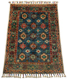26278-Chobi Ziegler Hand-Knotted/Handmade Afghan Rug/Carpet Modern Authentic/Size: 2'7" x 2'0"/79cm x 61cm