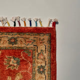 26318-Chobi Ziegler Hand-Knotted/Handmade Afghan Rug/Carpet Modern Authentic/Size: 2'7" x 2'0"/79cm x 61cm