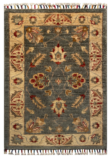 26294-Chobi Ziegler Hand-Knotted/Handmade Afghan Rug/Carpet Modern Authentic/Size: 2'9" x 2'0"/84cm x 61cm