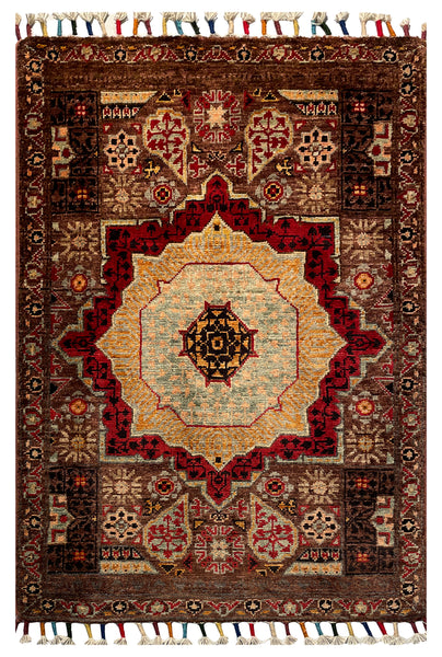 26286-Chobi Ziegler Hand-Knotted/Handmade Afghan Rug/Carpet Modern Authentic/Size: 3'0" x 2'0"/91cm x 61cm
