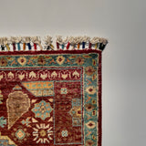 26287-Chobi Ziegler Hand-Knotted/Handmade Afghan Rug/Carpet Modern Authentic/Size: 3'0" x 2'0"/91cm x 61cm