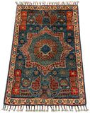 26292-Chobi Ziegler Hand-Knotted/Handmade Afghan Rug/Carpet Modern Authentic/Size: 2'8" x 1'9"/81cm x 53cm