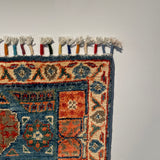 26292-Chobi Ziegler Hand-Knotted/Handmade Afghan Rug/Carpet Modern Authentic/Size: 2'8" x 1'9"/81cm x 53cm