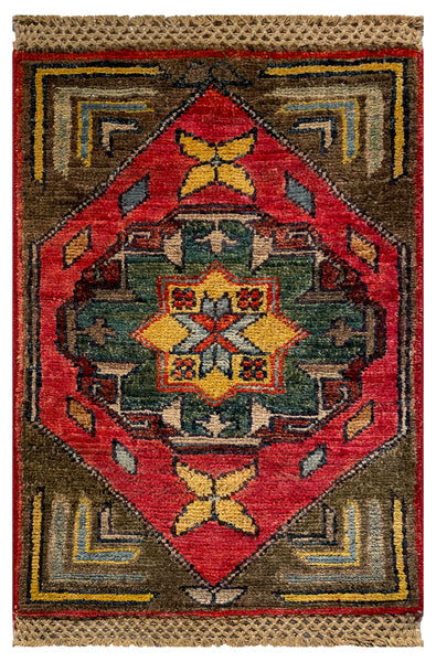 26679 -  Hand-knotted Contemporary Chobi Ziegler /Modern Carpet/Rug / Size: 2'0" x 1'3"/61cm x 38cm