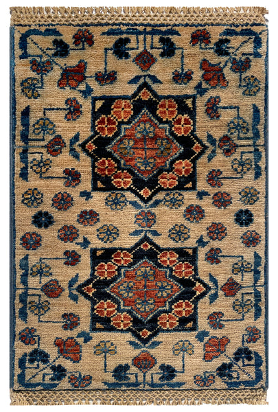 26675 -  Hand-knotted Contemporary Chobi Ziegler /Modern Carpet/Rug / Size: 2'0" x 1'3"/61cm x 38cm