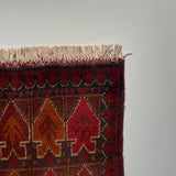 26344- Khal Mohammad Afghan Hand-Knotted Authentic/Traditional/Rug/Size: 2'0" x 1'4"/61cm x 41cm