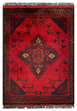 26228 - Khal Mohammad Afghan Hand-Knotted Authentic/Traditional/Rug/Size: 1'9" x 1'3"/53cm x 38cm