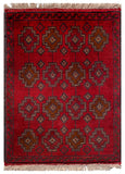26362- Khal Mohammad Afghan Hand-Knotted Authentic/Traditional/Rug/Size: 2'0" x 1'4"/61cm x 41cm