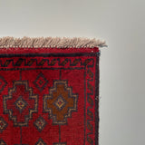 26362- Khal Mohammad Afghan Hand-Knotted Authentic/Traditional/Rug/Size: 2'0" x 1'4"/61cm x 41cm