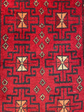 26340- Khal Mohammad Afghan Hand-Knotted Authentic/Traditional/Rug/Size: 1'9" x 1'4"/53cm x 41cm