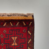 26340- Khal Mohammad Afghan Hand-Knotted Authentic/Traditional/Rug/Size: 1'9" x 1'4"/53cm x 41cm