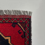 26336- Khal Mohammad Afghan Hand-Knotted Authentic/Traditional/Rug/Size: 2'0" x 1'4"/61cm x 41cm