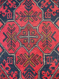 26409- Khal Mohammad Afghan Hand-Knotted Authentic/Traditional/Rug/Size: 2'0" x 1'3"/61cm x 38cm