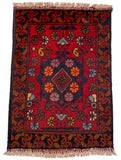 26586 - Khal Mohammad Afghan Hand-Knotted Authentic/Traditional/Rug/Size: 2'0" x 1'3"/61cm x 38cm