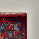 26384- Khal Mohammad Afghan Hand-Knotted Authentic/Traditional/Rug/Size: 2'0" x 1'3"/61cm x 38cm