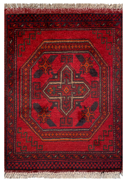 26212 - Khal Mohammad Afghan Hand-Knotted Authentic/Traditional/Rug/Size: 1'9" x 1'3"/53cm x 38cm