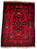 26466 - Khal Mohammad Afghan Hand-Knotted Authentic/Traditional/Rug/Size: 1'9" x 1'4"/53cm x 41cm