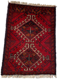 26196 - Khal Mohammad Afghan Hand-Knotted Authentic/Traditional/Rug/Size: 2'0" x 1'4"/61cm x 41cm